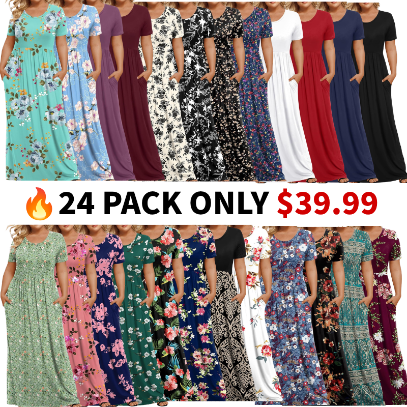 🔥Only $23.99🔥Women's Plus Size Maxi Dresses for Curvy