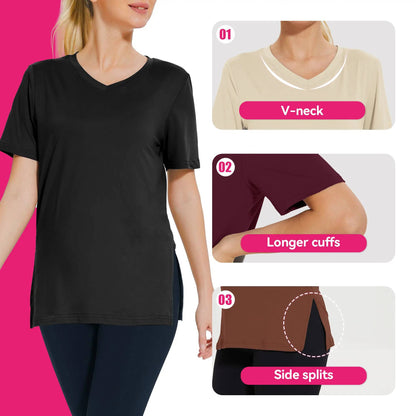 1/3 Pack Women's Plus Size Short/Long Sleeve T-Shirts