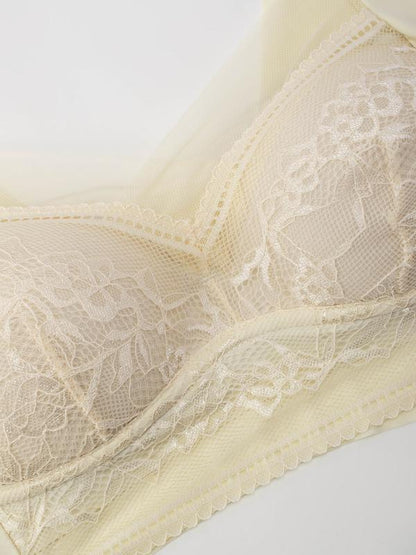 Women'S Plain Contrast Lace BraSoftBreathable Push Up Bra U