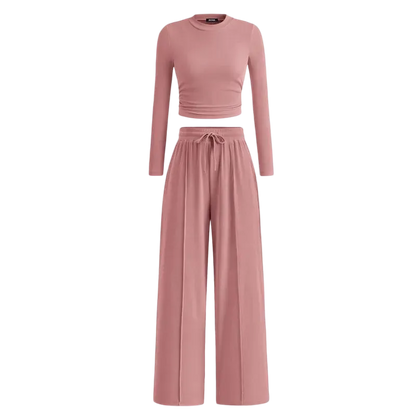 🔥Last Day 89% OFF🔥Women's Winter Set – Warm Top & Wide-Leg Pants