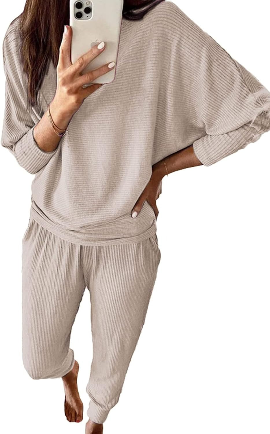 Women's Lounge Matching Set, Short Sleeve Top & Jogger Pants Casual Travel Outfit