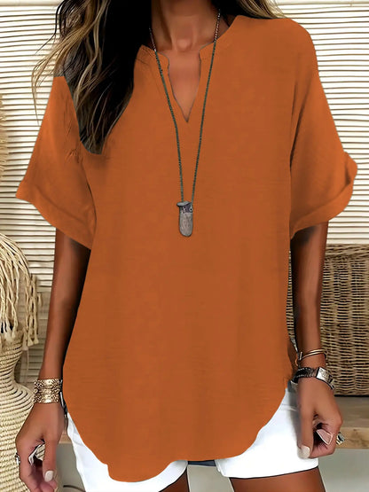 Women's Plain Short Sleeve Blouse