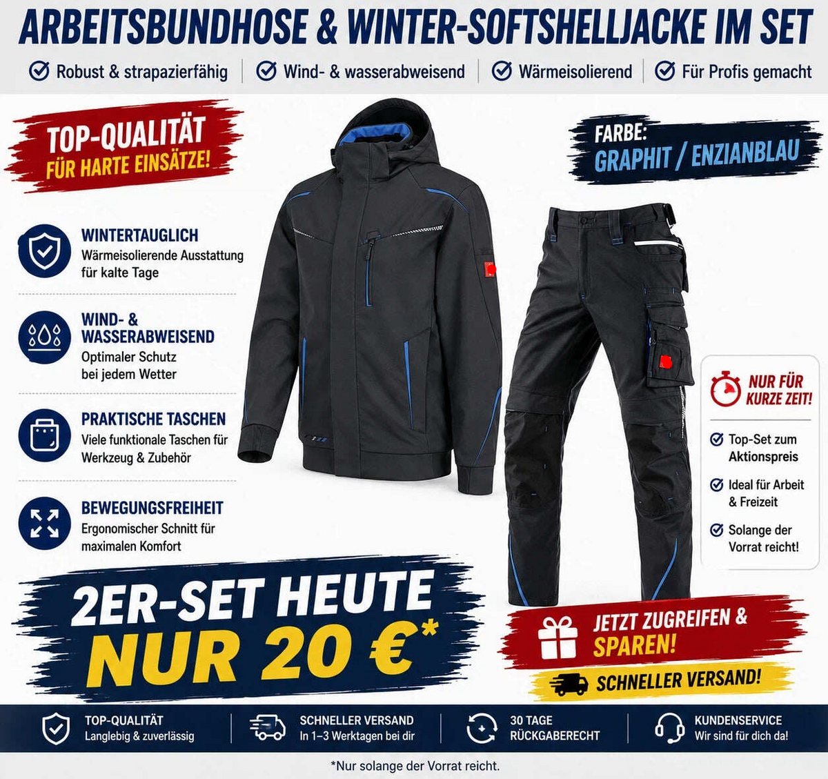 Letzter Verkaufstag-Softshelljacke x Bundhose Set