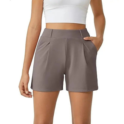 Women's Trendy High Waisted Casual Summer Shorts with Pockets