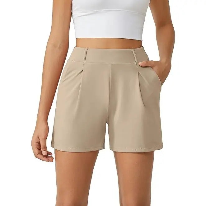 Women's Trendy High Waisted Casual Summer Shorts with Pockets