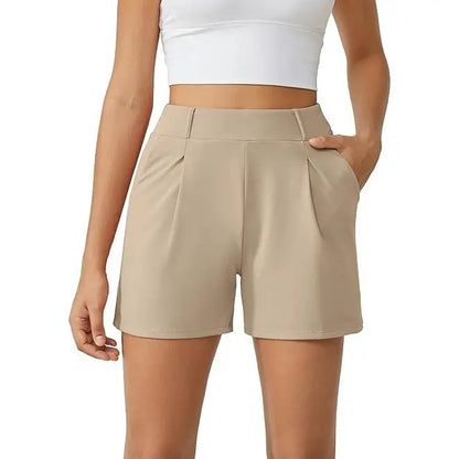 Women's Trendy High Waisted Casual Summer Shorts with Pockets