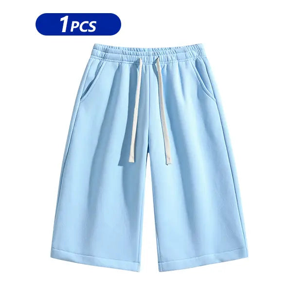 Men’s Solid Color Bermuda Athletic Casual Shorts