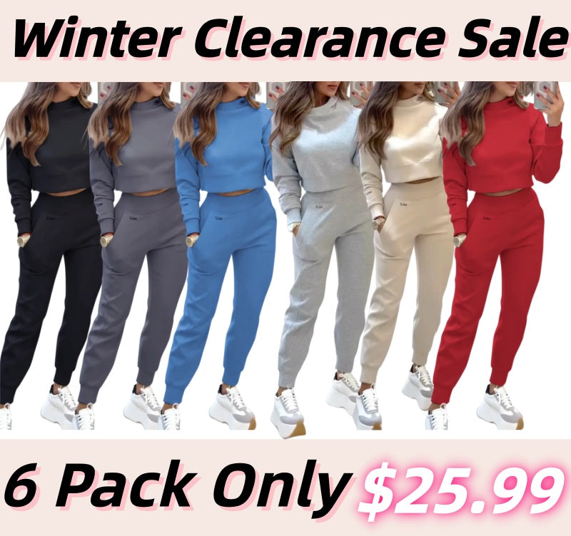 💘 Valentine’s Day Sale 💘Women's High Collar Long Sleeve Autumn and Winter Casual Sweater Suit