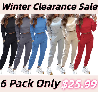 💘 Valentine’s Day Sale 💘Women's High Collar Long Sleeve Autumn and Winter Casual Sweater Suit