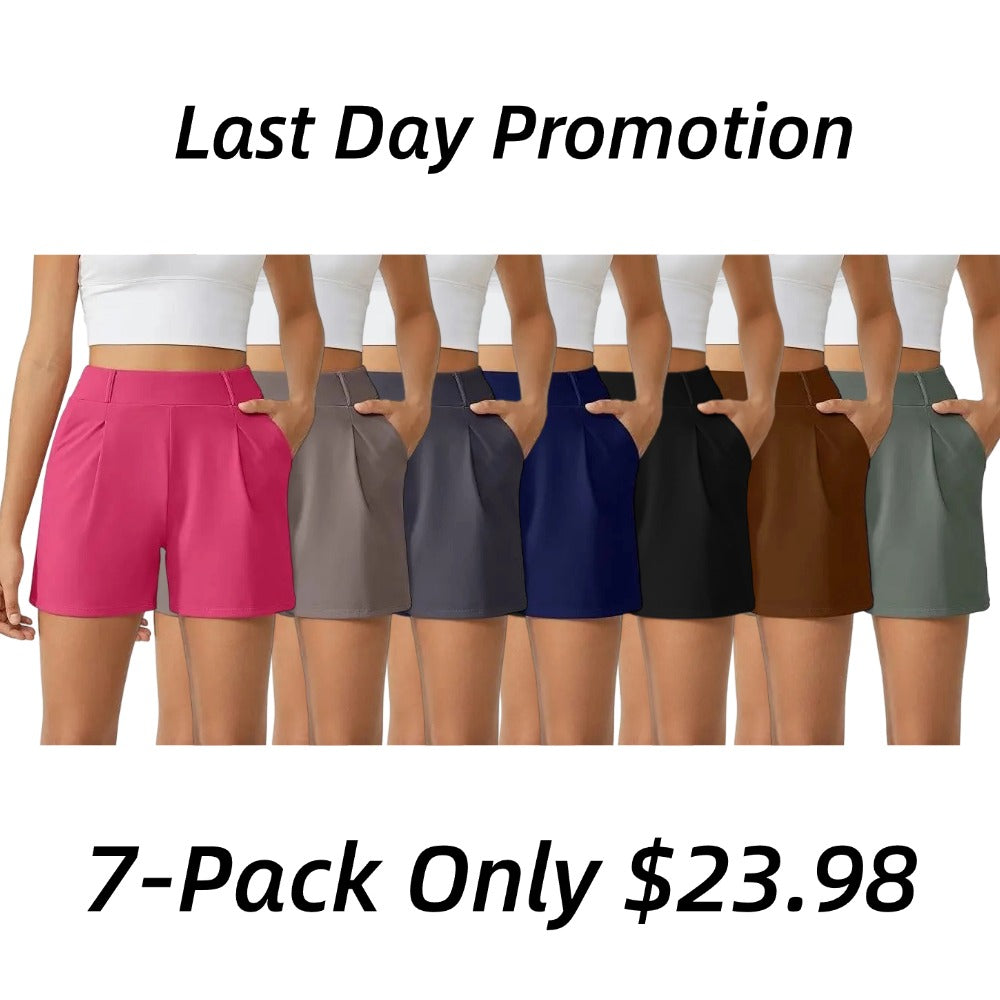 Women's Trendy High Waisted Casual Summer Shorts with Pockets