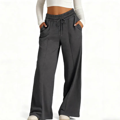 💘 Valentine’s Day Sale 💘 Women's Wide Leg Sweatpants Casual Loose Solid Color Pants