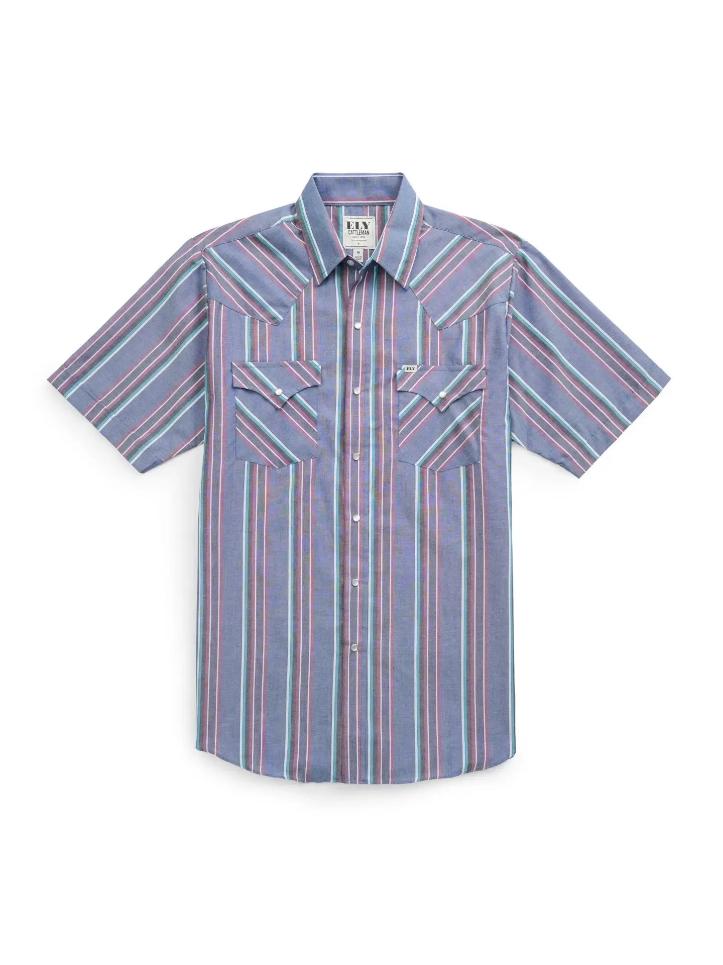 Men's Casual Striped Western Snap Shirt