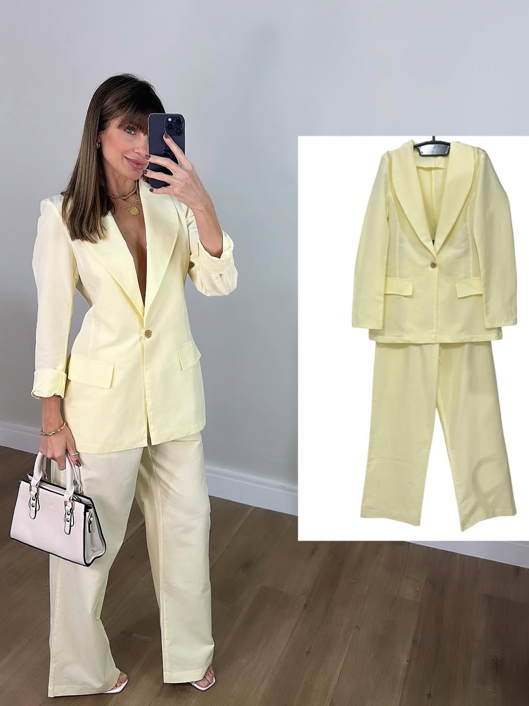 Stylish Solid Color Casual Blazer & Pants Set