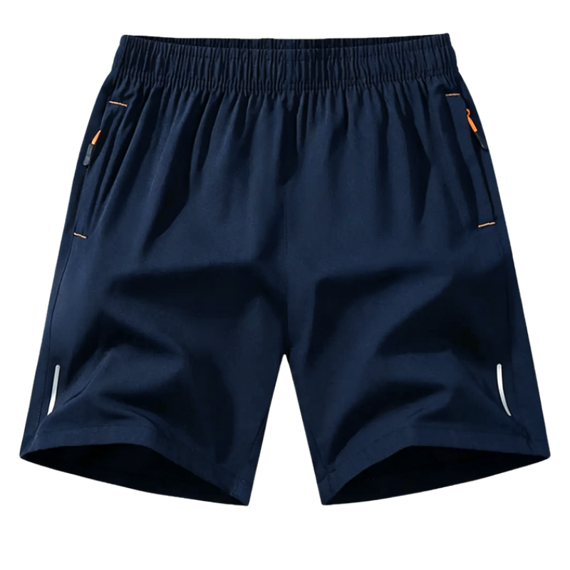 Men's Solid Color Zipper Pocket Shorts