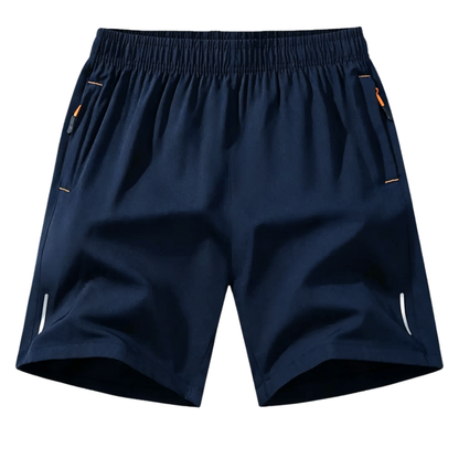 Men's Solid Color Zipper Pocket Shorts