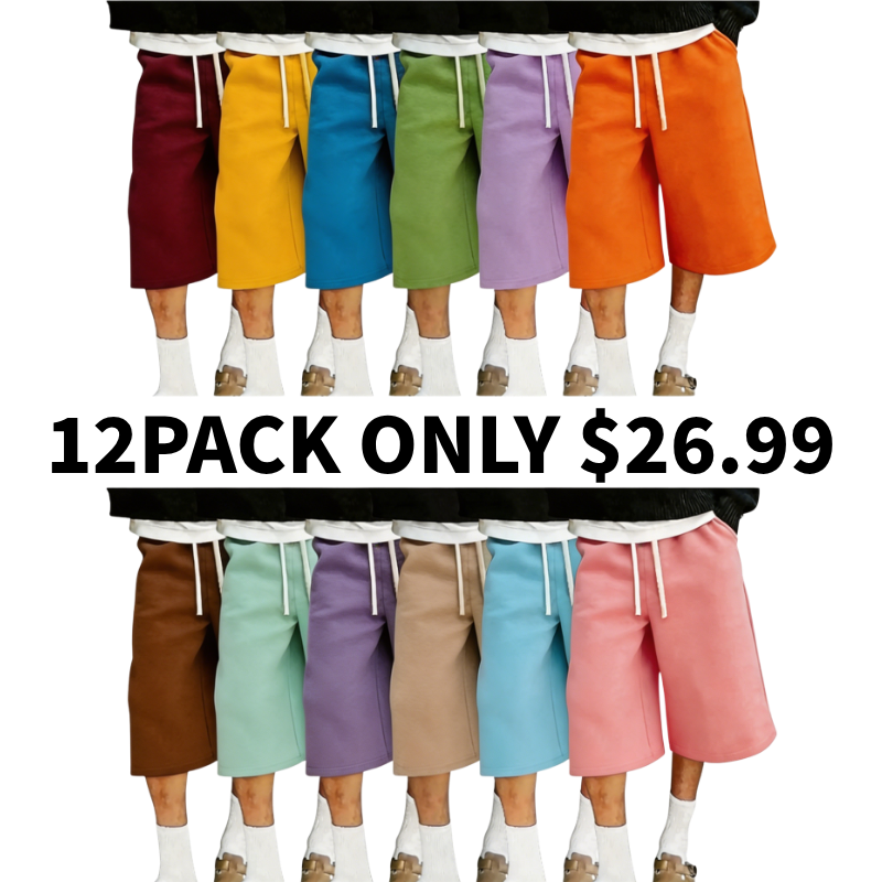 Men's Wide-Leg Casual Drawstring Shorts