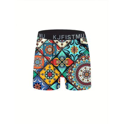 12PCS/24PCS Men's Cartoon Tie-Dye Striped Boxer Briefs
