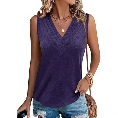 Last day🔥🔥Women V Neck Tank Tops Dressy Casual Summer Loose Fit Sleeveless Shirts