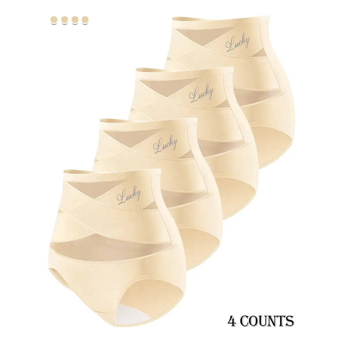 Plus-Size High-Waist Cross Tummy Control Panties
