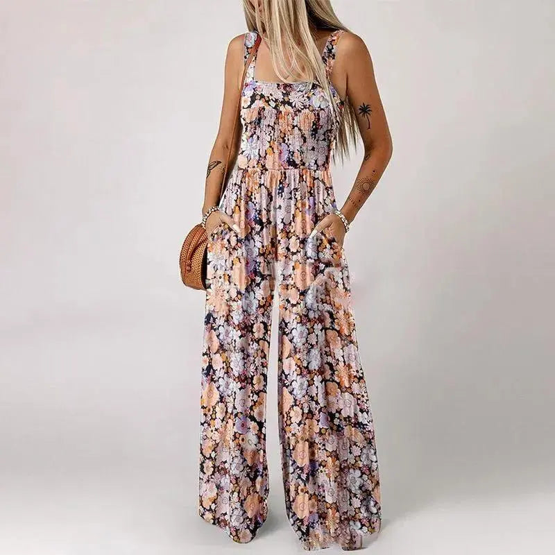 💕Women's Casual Print Sleeveless Overalls Jumpsuits