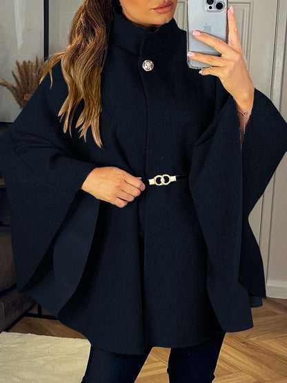 Wool Belted Cape - The Ultimate Statement in Elegant Outerwear