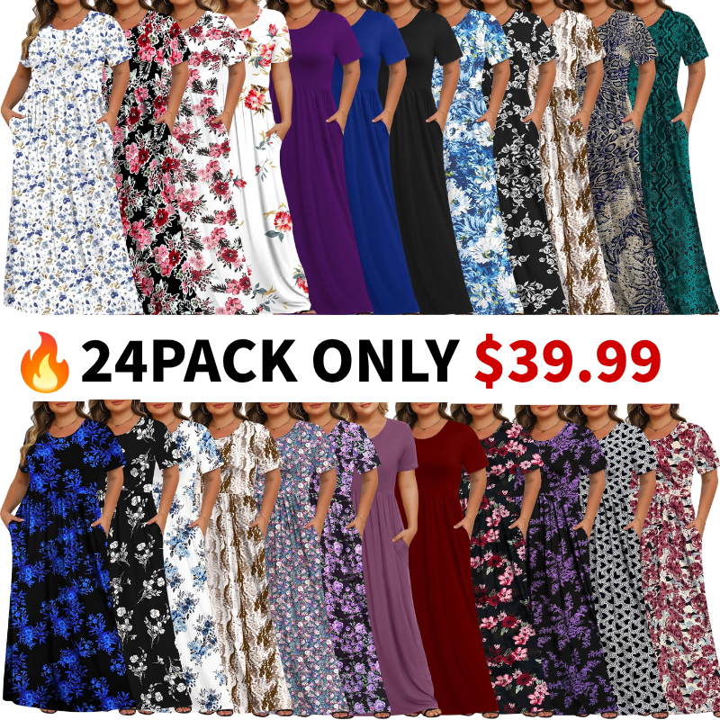 Women's Plus Size Maxi Dresses for Curvy Women Casual Long Dress