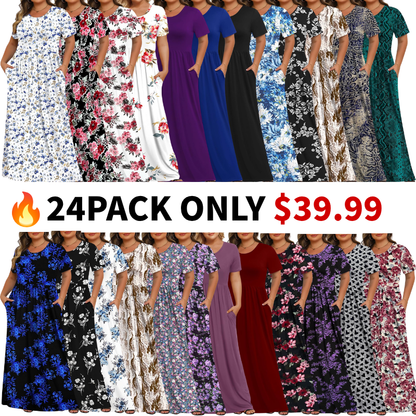 Women's Plus Size Maxi Dresses for Curvy Women Casual Long Dress