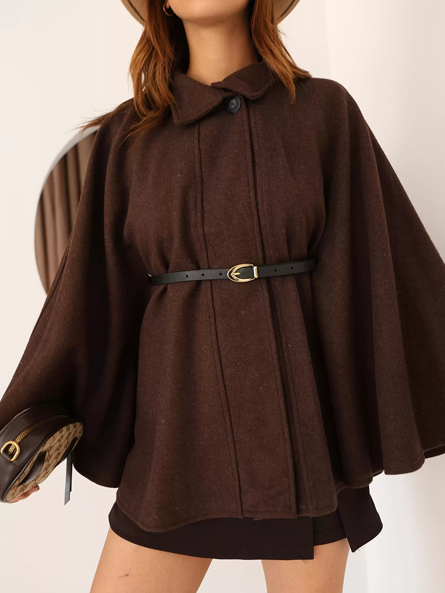 Wool Belted Cape - The Ultimate Statement in Elegant Outerwear