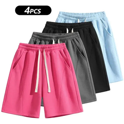 Men's Solid Pocket Lightweight Breathable Casual Workout Shorts