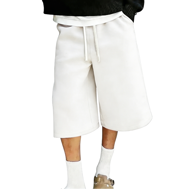Men's Wide-Leg Casual Drawstring Shorts