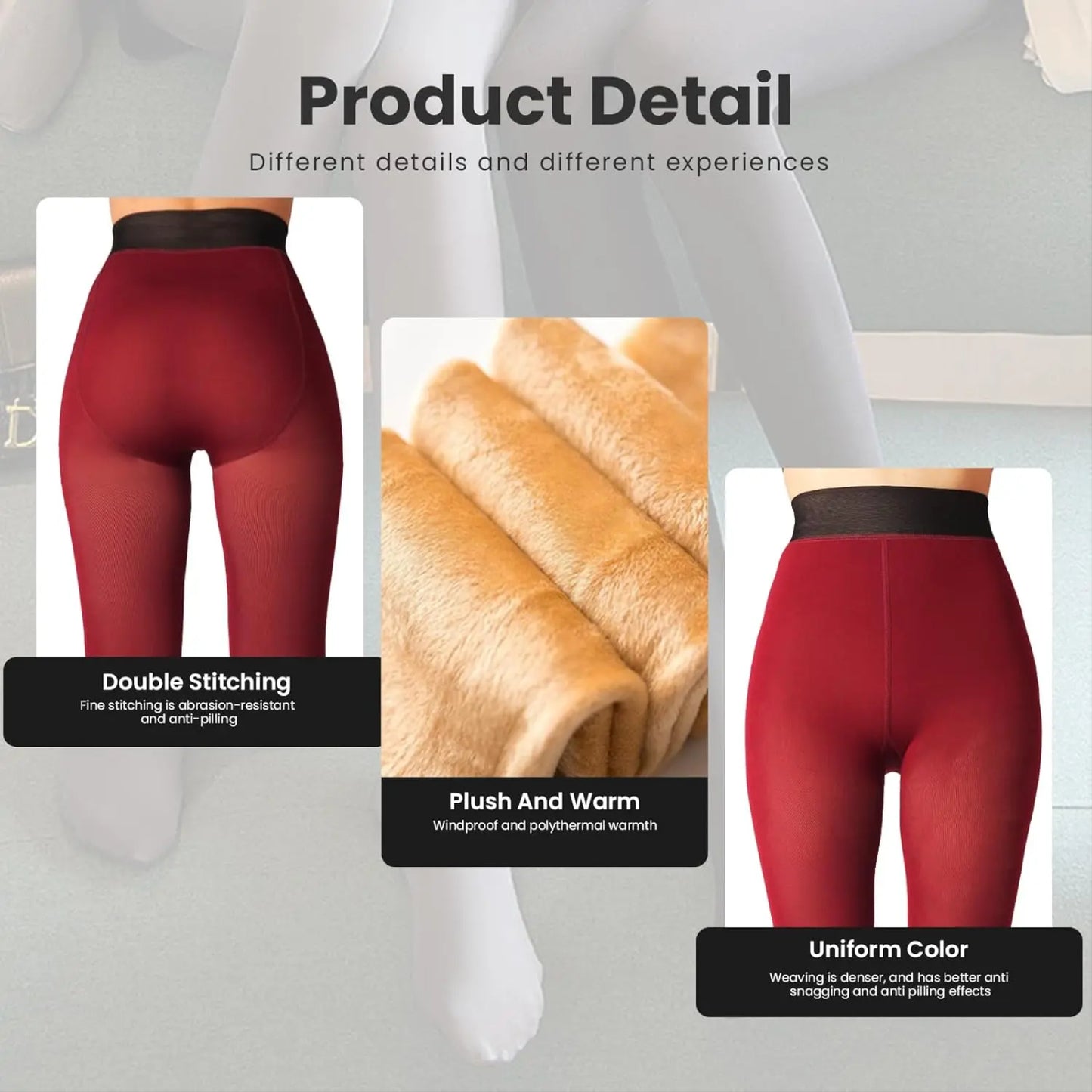 🔥Time-Limited Promotion—🎄Fake Translucent Warm Pantyhose Leggings Sheer Thick Tights for Winter