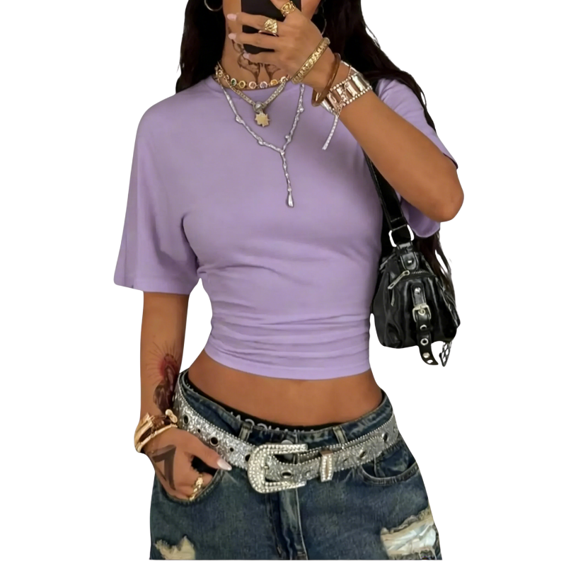 Women's Basic Slim Fit Cropped T-Shirt
