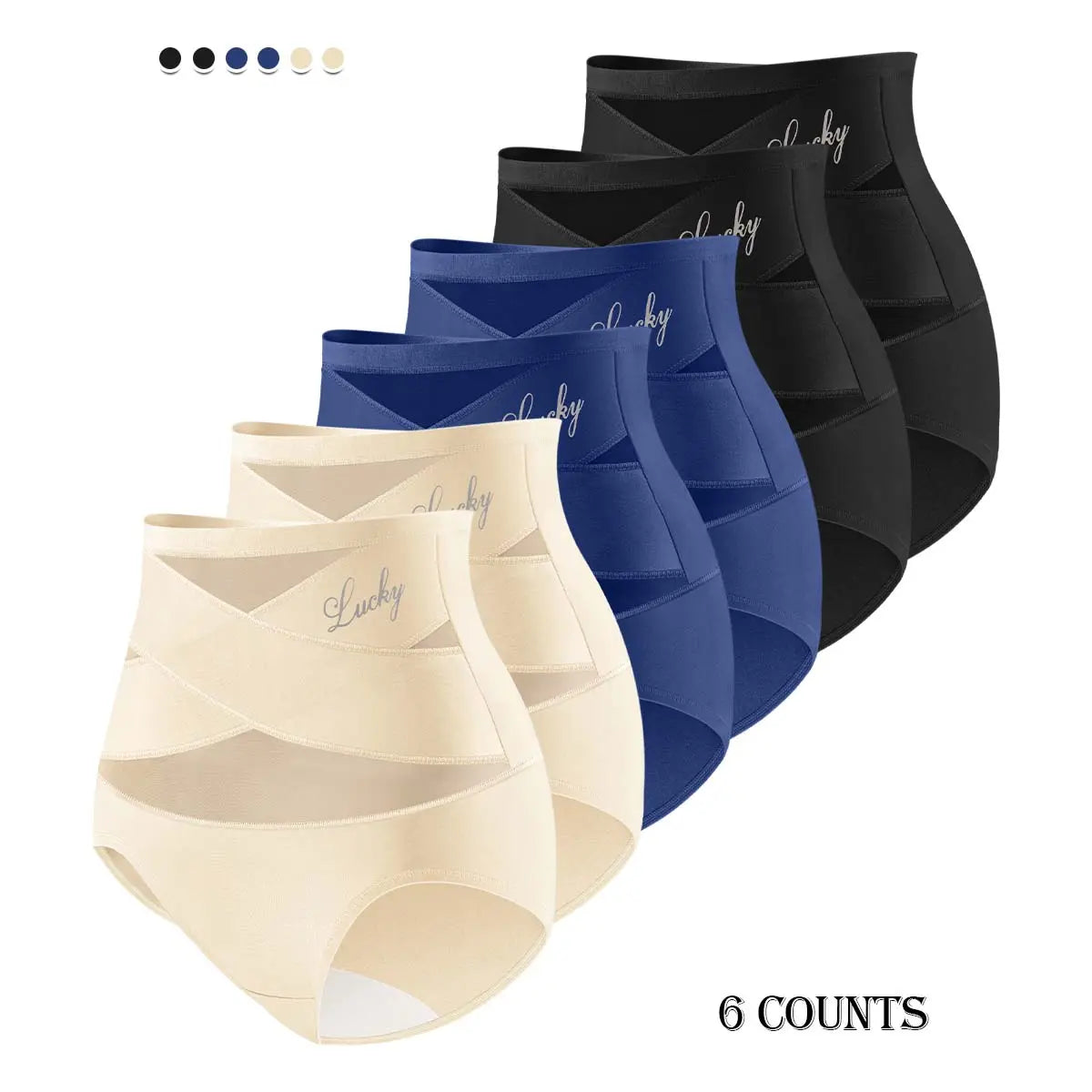 Plus-Size High-Waist Cross Tummy Control Panties