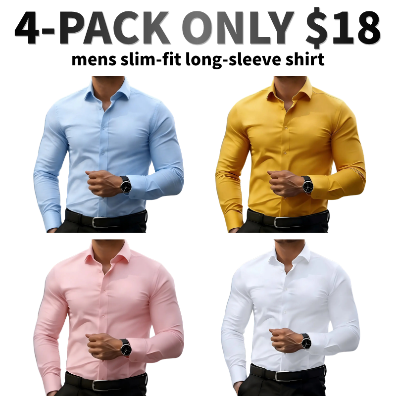 Non-Stretch Men’S Slim-Fit Long-Sleeve Shirt
