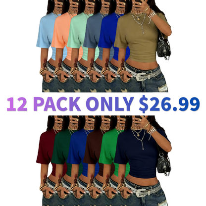 Women's Basic Slim Fit Cropped T-Shirt