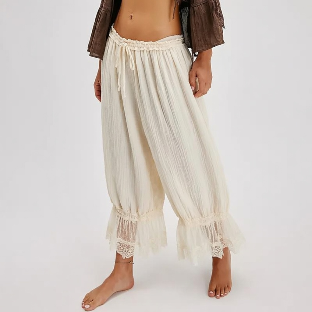 Lace Bloomer Pants for Women Capri Yoga Pants