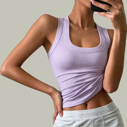 Women's Casual Slim-Fit Plain Sleeveless Tank Top