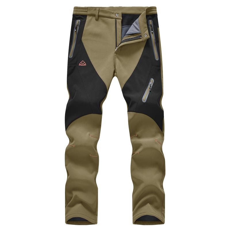 Men's Insulated Winter Outdoor Pants - Fleece-Lined, Windproof & Water-Resistant for Hiking, Skiing & Cold Weather