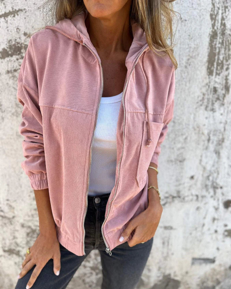 Casual Comfort Zip-Up Corduroy Jacket