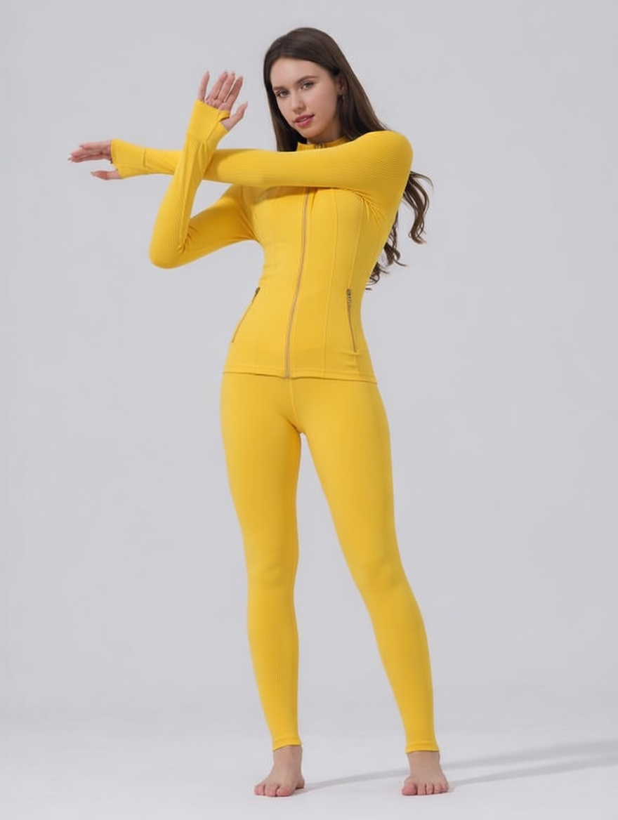[Golden Zipper][Gardenia Fragrance]Soft Brushed Women's Sporty Jacket