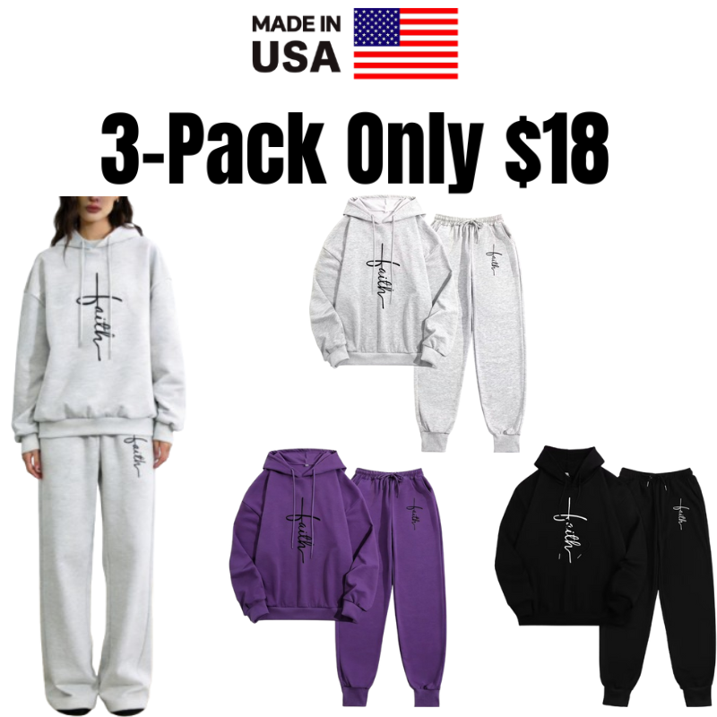 Women's Printed Hooded Top & Pants Set