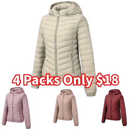 Women's Hooded Padded Coat - Fashion Simple Versatile Lightweight Pockets for Autumn Winter Commuter