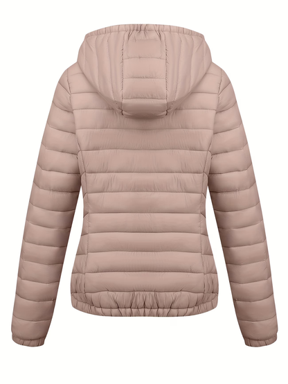 Women's Hooded Padded Coat - Fashion Simple Versatile Lightweight Pockets for Autumn Winter Commuter