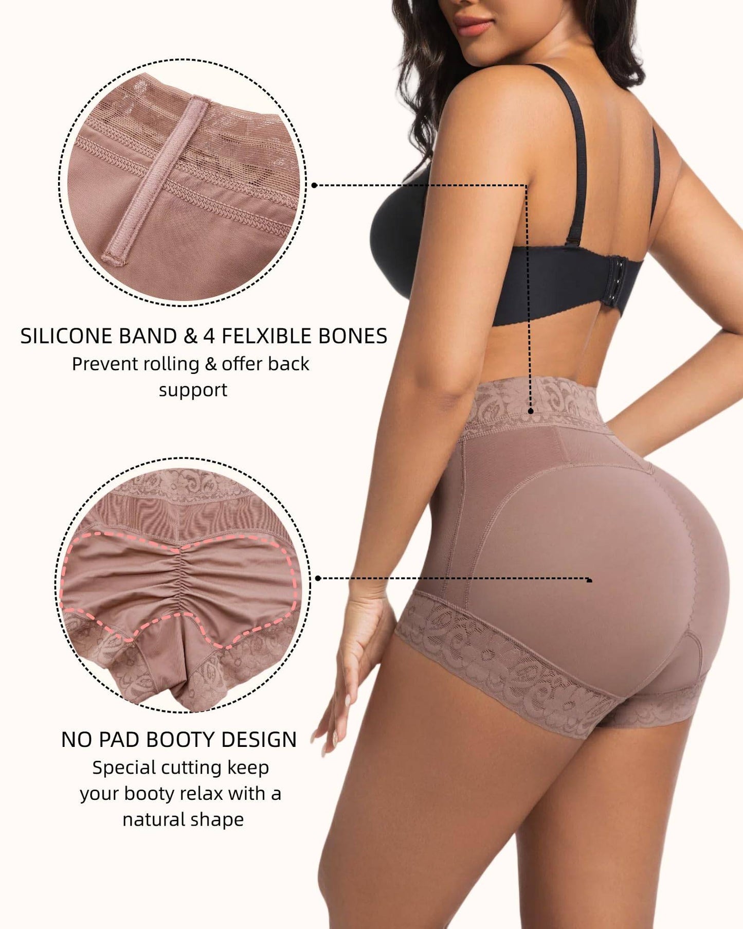High Waist Shapewear Panty with Anti-Slip Silicone Band