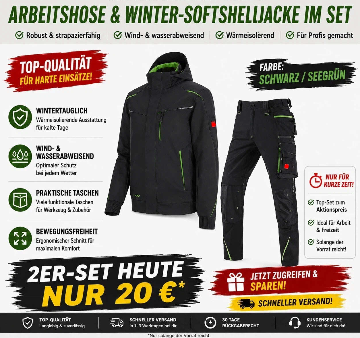 Letzter Verkaufstag-Softshelljacke x Bundhose Set