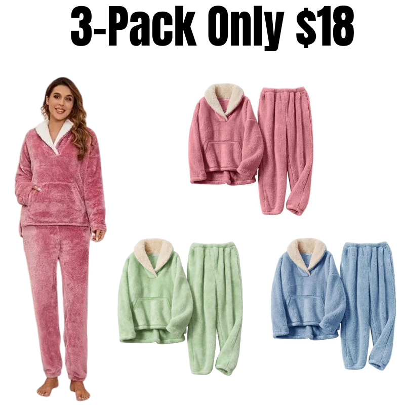 Women's Fluffy Fleece Winter Pajama Set