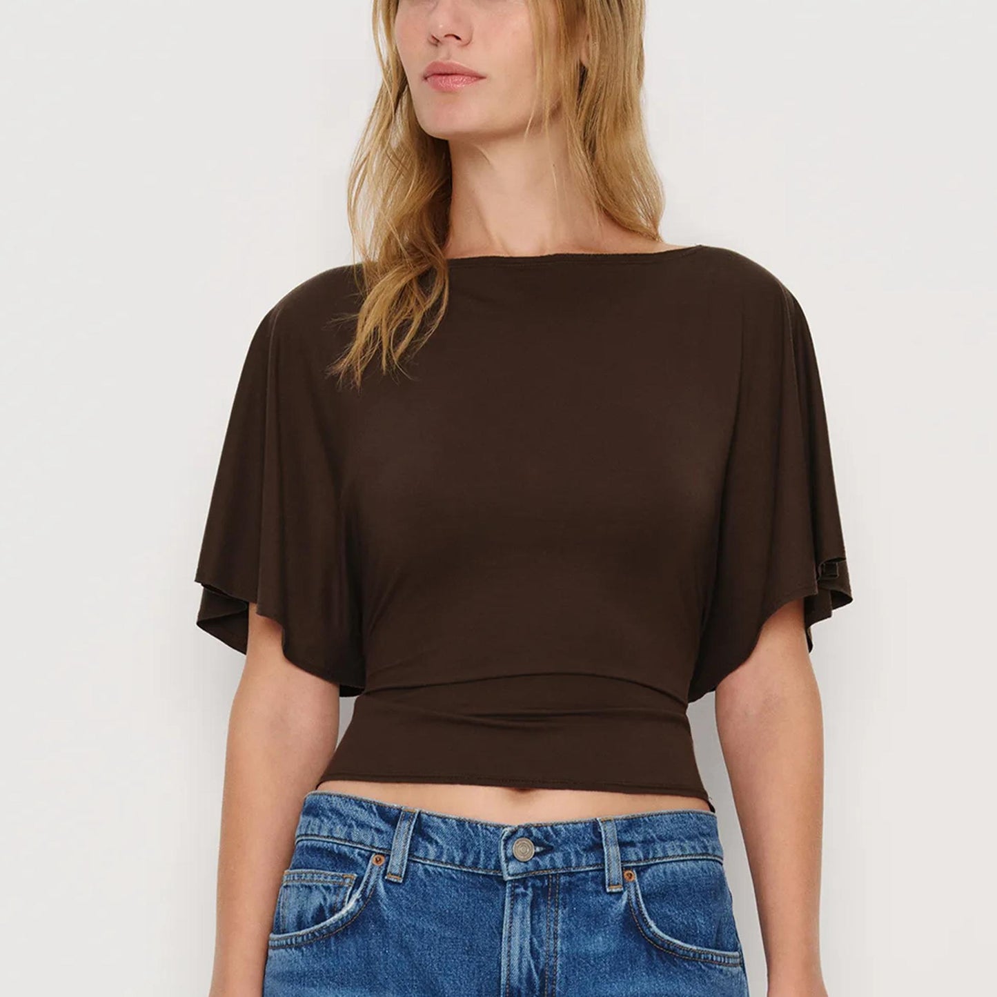 Women's Cinched Waist Shirt Short-Sleeve Top