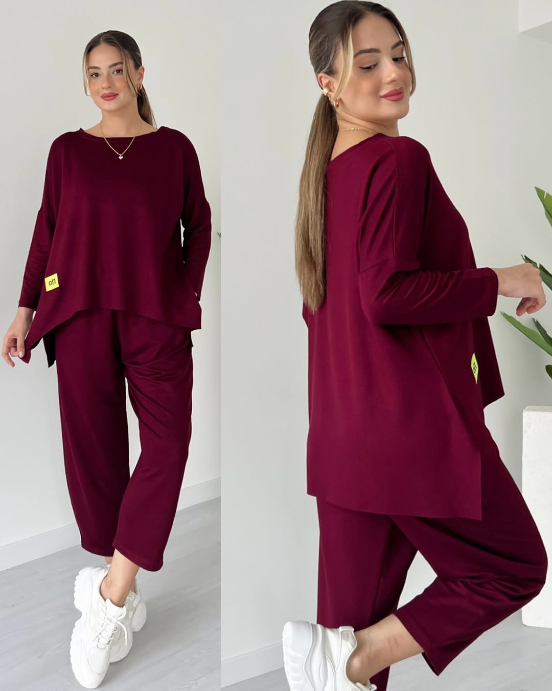 Knitted Casual Irregular Top & Skinny Pants Set
