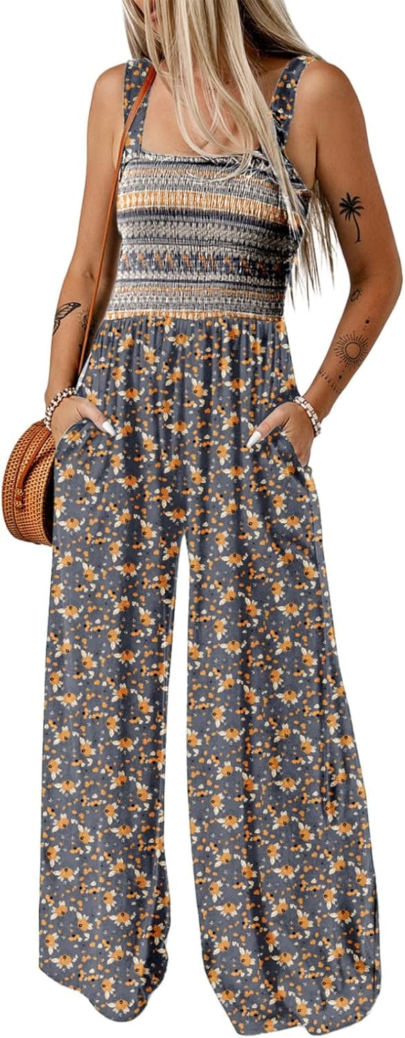 Women's One Piece Casual Loose Overalls Jumpsuits