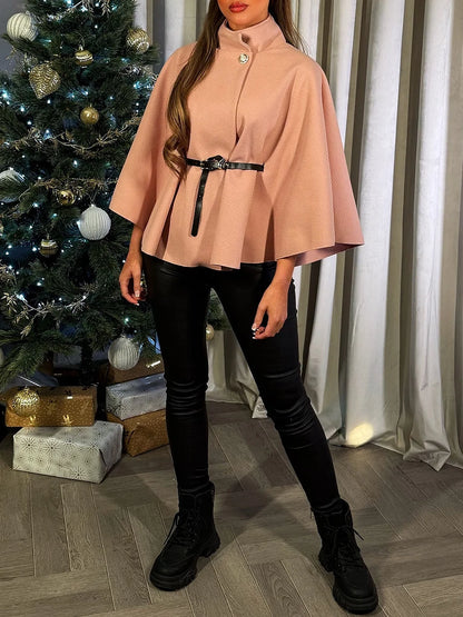 Wool Belted Cape - The Ultimate Statement in Elegant Outerwear